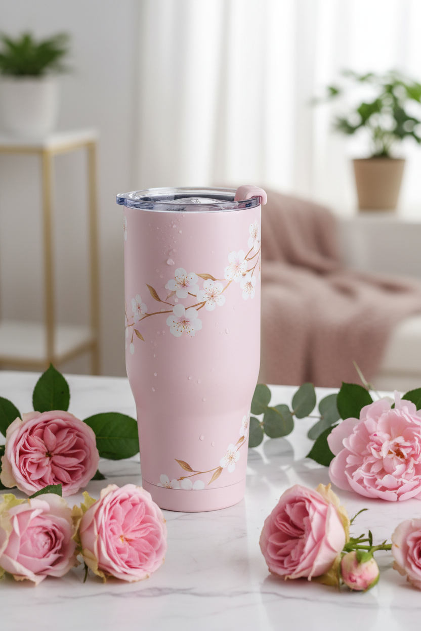 Pink Aesthetic Tumbler